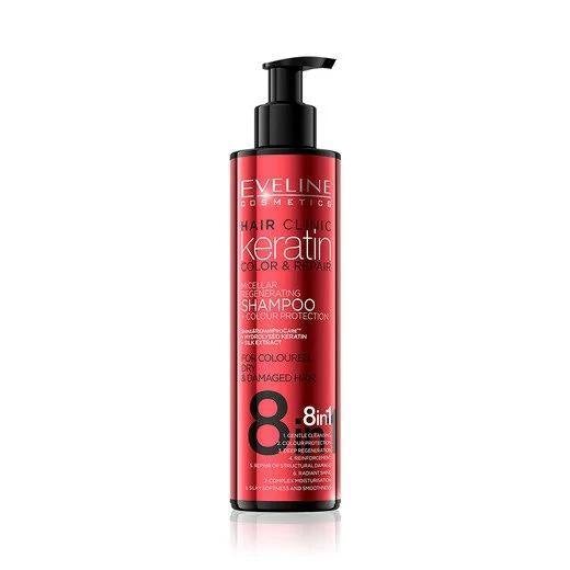 Eveline 8 in 1 Color Repair Keratin Shampoo - 245 ml